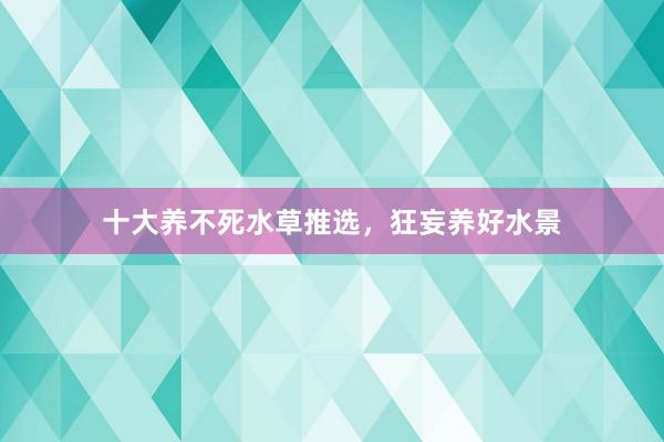 十大养不死水草推选，狂妄养好水景